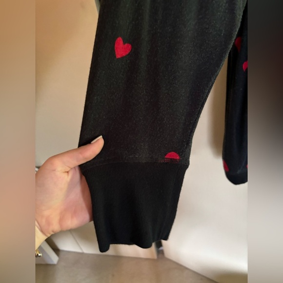 Workshop Republic Clothing Black Sweater with Red Hearts - Picture 3 of 4